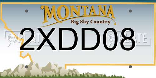 2XDD08 Montana License Plate
