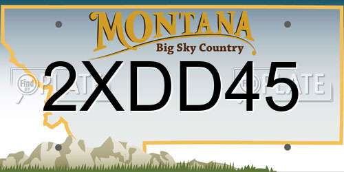 2XDD45 Montana License Plate