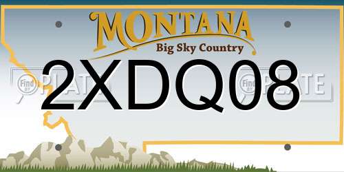 2XDQ08 Montana License Plate