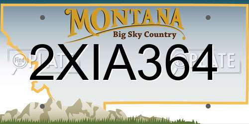 2XIA364 Montana License Plate