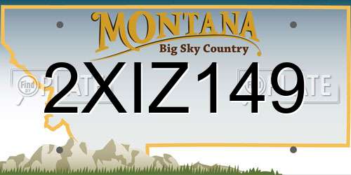2XIZ149 Montana License Plate
