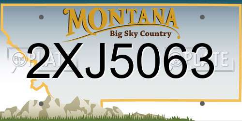 2XJ5063 Montana License Plate