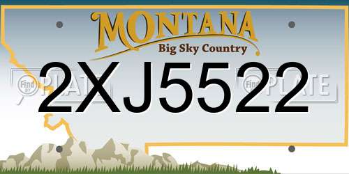 2XJ5522 Montana License Plate
