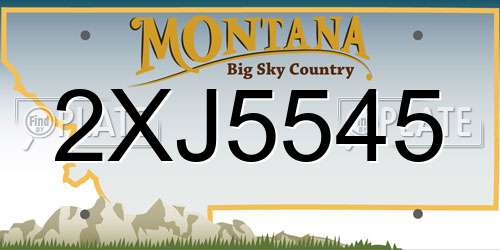 2XJ5545 Montana License Plate
