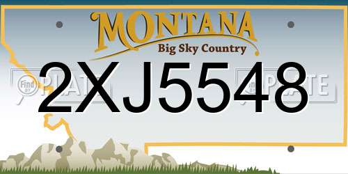 2XJ5548 Montana License Plate