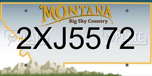 2XJ5572 Montana License Plate