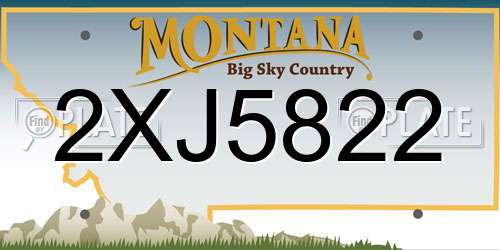 2XJ5822 Montana License Plate