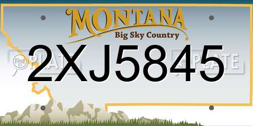 2XJ5845 Montana License Plate