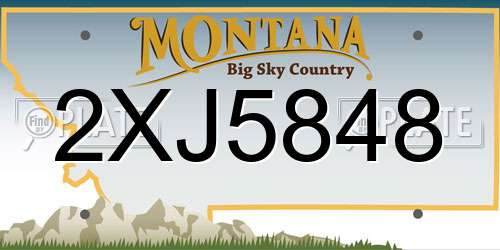 2XJ5848 Montana License Plate