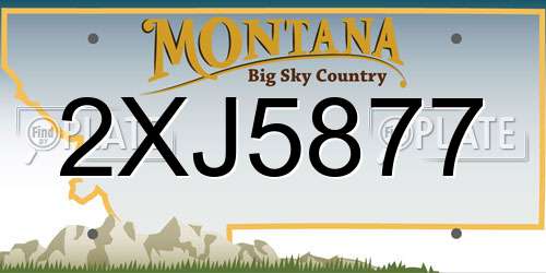 2XJ5877 Montana License Plate