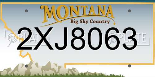 2XJ8063 Montana License Plate