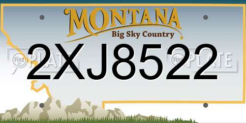 2XJ8522 Montana License Plate