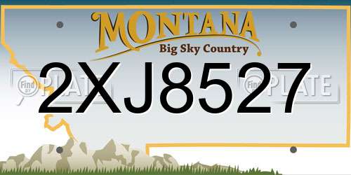 2XJ8527 Montana License Plate