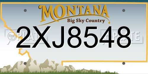 2XJ8548 Montana License Plate