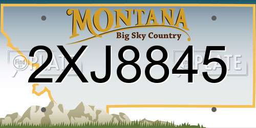 2XJ8845 Montana License Plate