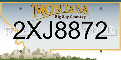 2XJ8872 Montana License Plate