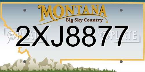 2XJ8877 Montana License Plate