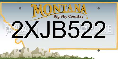 2XJB522 Montana License Plate