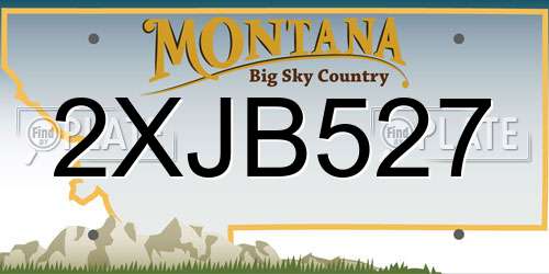 2XJB527 Montana License Plate