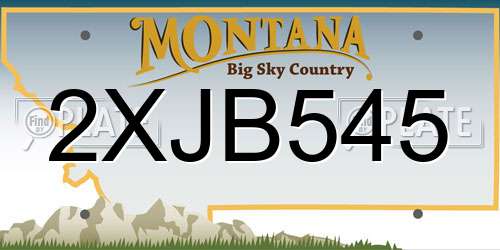 2XJB545 Montana License Plate