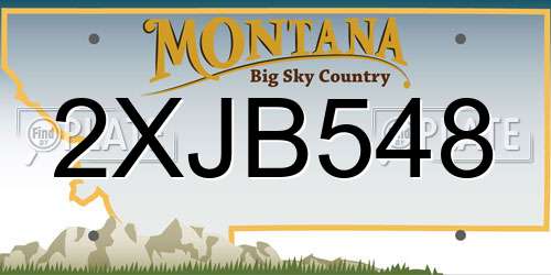 2XJB548 Montana License Plate