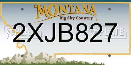 2XJB827 Montana License Plate