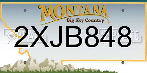 2XJB848 Montana License Plate