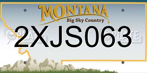 2XJS063 Montana License Plate