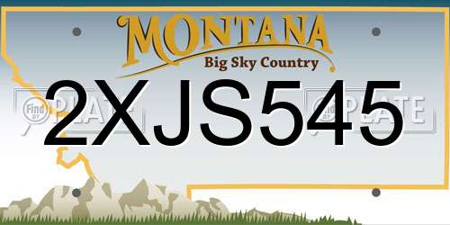 2XJS545 Montana License Plate