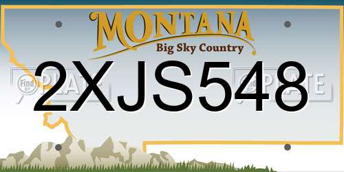 2XJS548 Montana License Plate