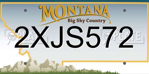 2XJS572 Montana License Plate