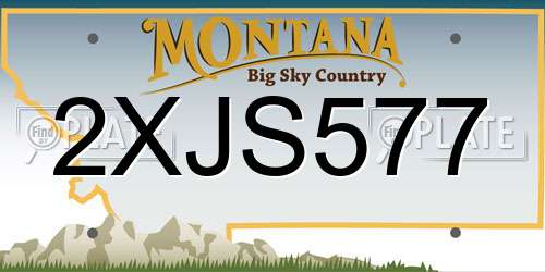 2XJS577 Montana License Plate