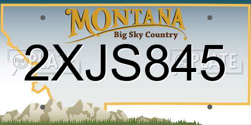 2XJS845 Montana License Plate