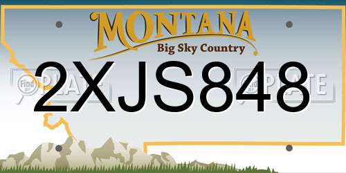 2XJS848 Montana License Plate
