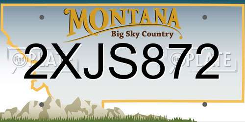 2XJS872 Montana License Plate