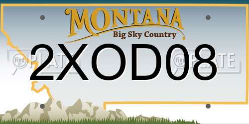 2XOD08 Montana License Plate