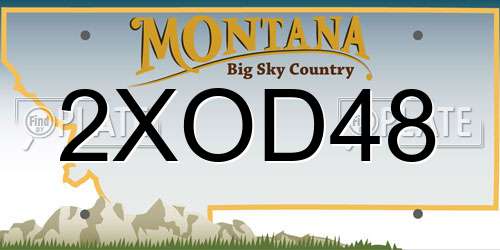 2XOD48 Montana License Plate
