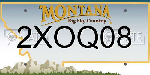2XOQ08 Montana License Plate