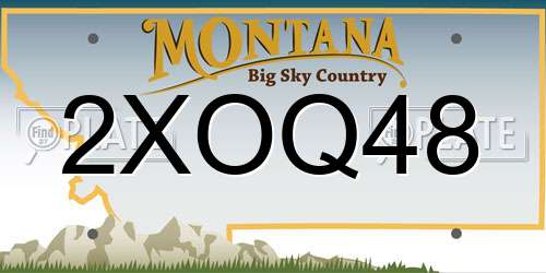 2XOQ48 Montana License Plate