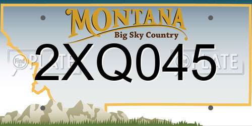 2XQ045 Montana License Plate