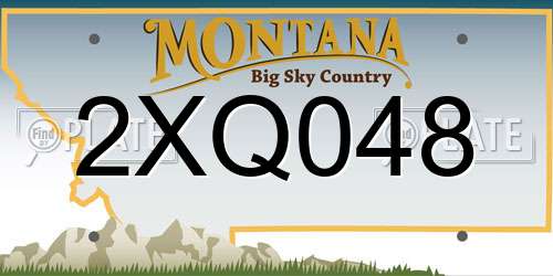 2XQ048 Montana License Plate