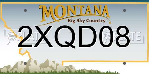 2XQD08 Montana License Plate