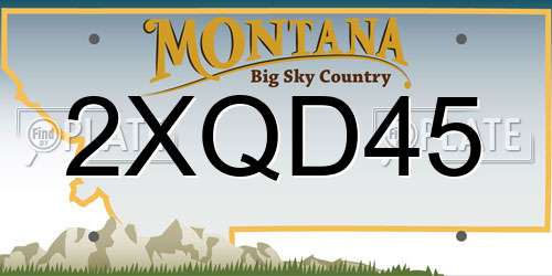2XQD45 Montana License Plate