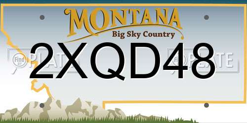 2XQD48 Montana License Plate