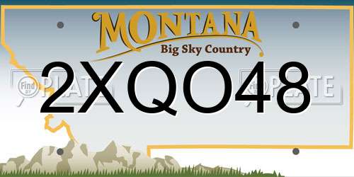 2XQO48 Montana License Plate