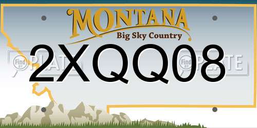 2XQQ08 Montana License Plate