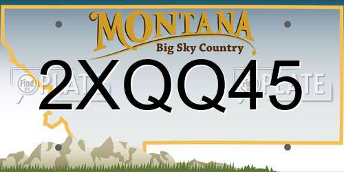 2XQQ45 Montana License Plate