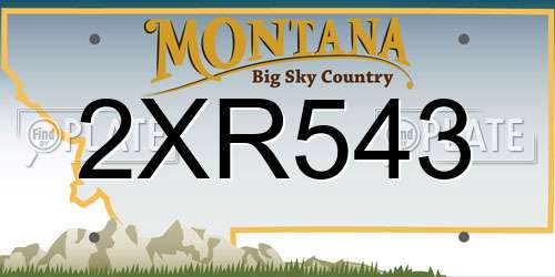 2XR543 Montana License Plate