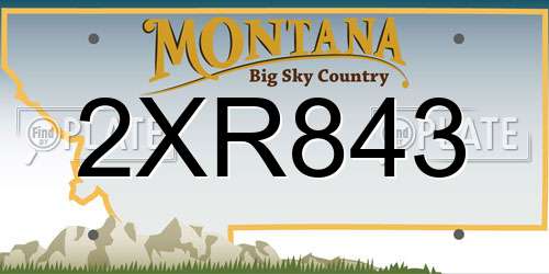2XR843 Montana License Plate