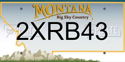2XRB43 Montana License Plate